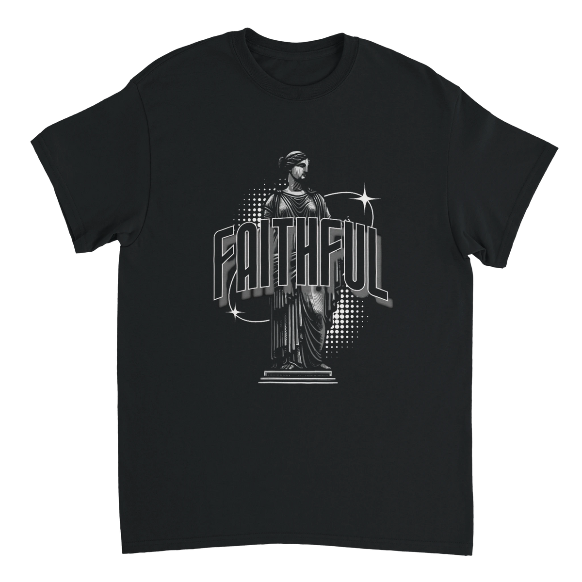 "Monument to Faithfulness" Christian T-Shirt, Bible verse design by Faithful – alternate view