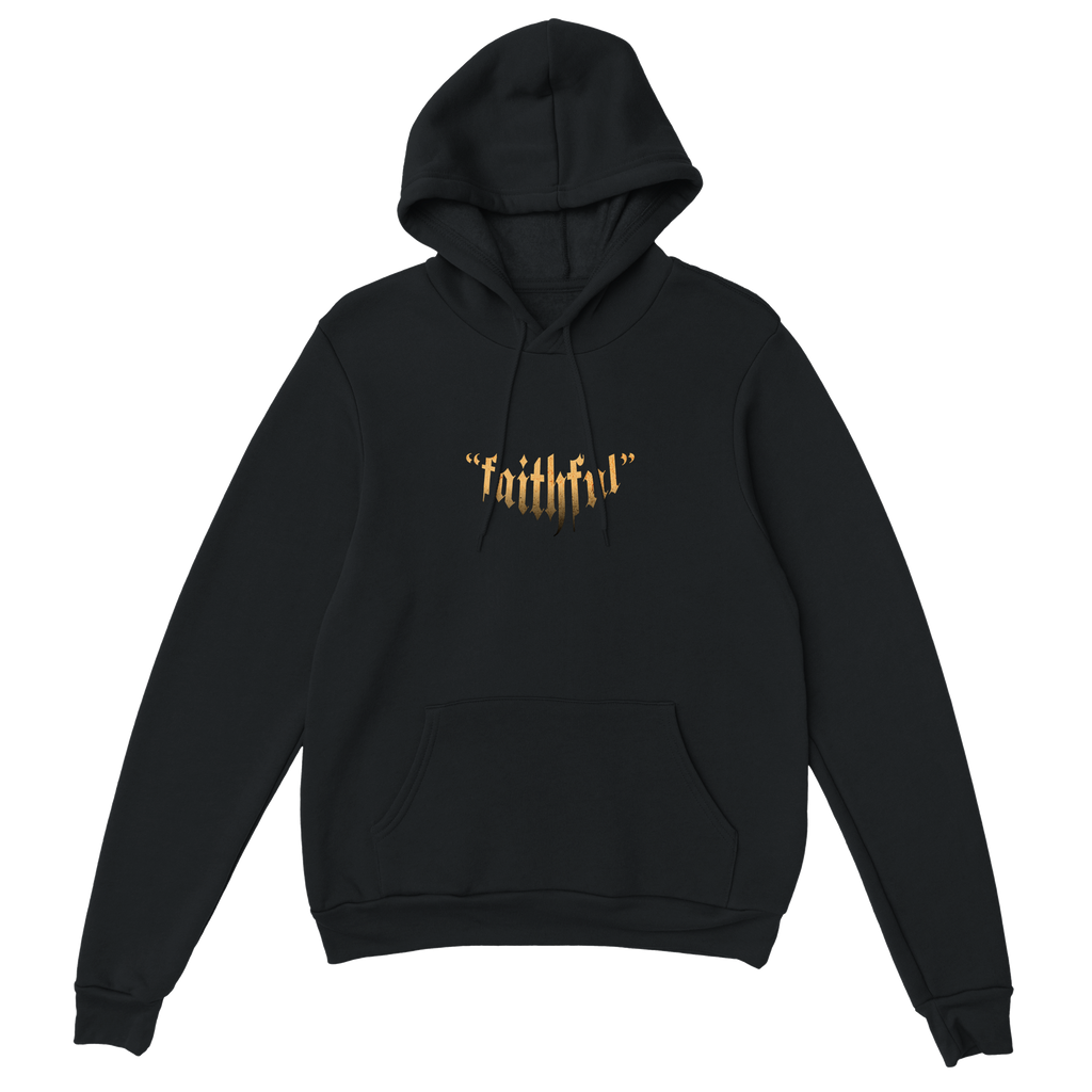 "Guardian of Faith" Black Christian Hoodie, Bible verse design by Faithful – alternate view