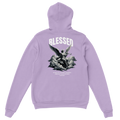 "Blessed" Orchid Christian Hoodie, Bible verse design by Faithful