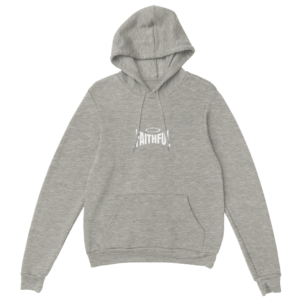 "Monument to Faithfulness" Grey Christian Hoodie, Bible verse design by Faithful – alternate view