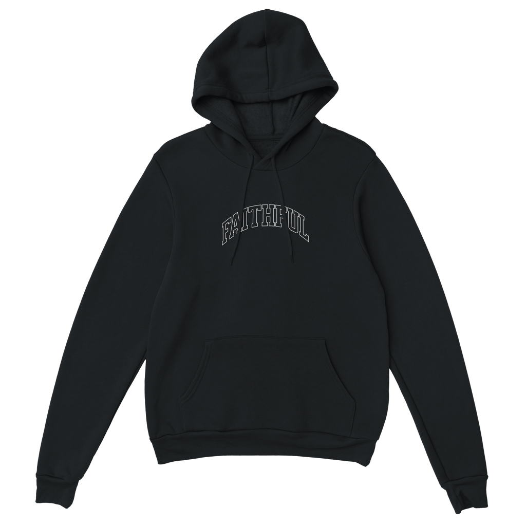 "Flight Through Adversity" Black Christian Hoodie, Bible verse design by Faithful – alternate view