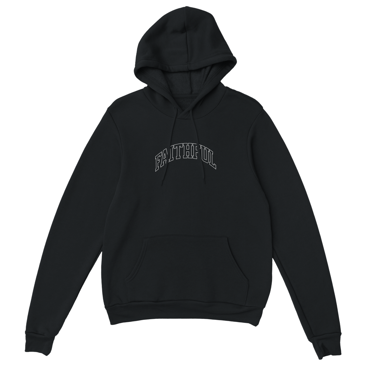 "Flight Through Adversity" Black Christian Hoodie, Bible verse design by Faithful – alternate view