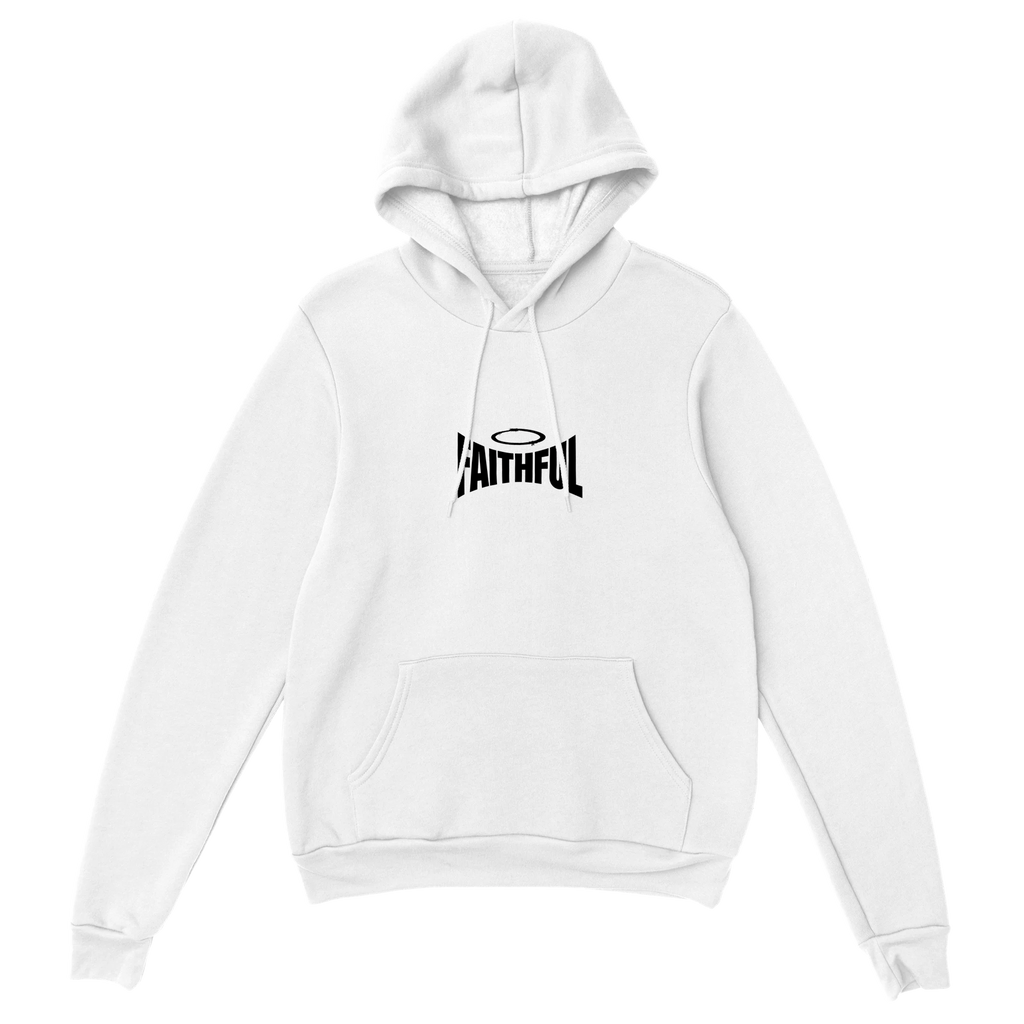 "Sacred Guidance" White Christian Hoodie, Bible verse design by Faithful – alternate view