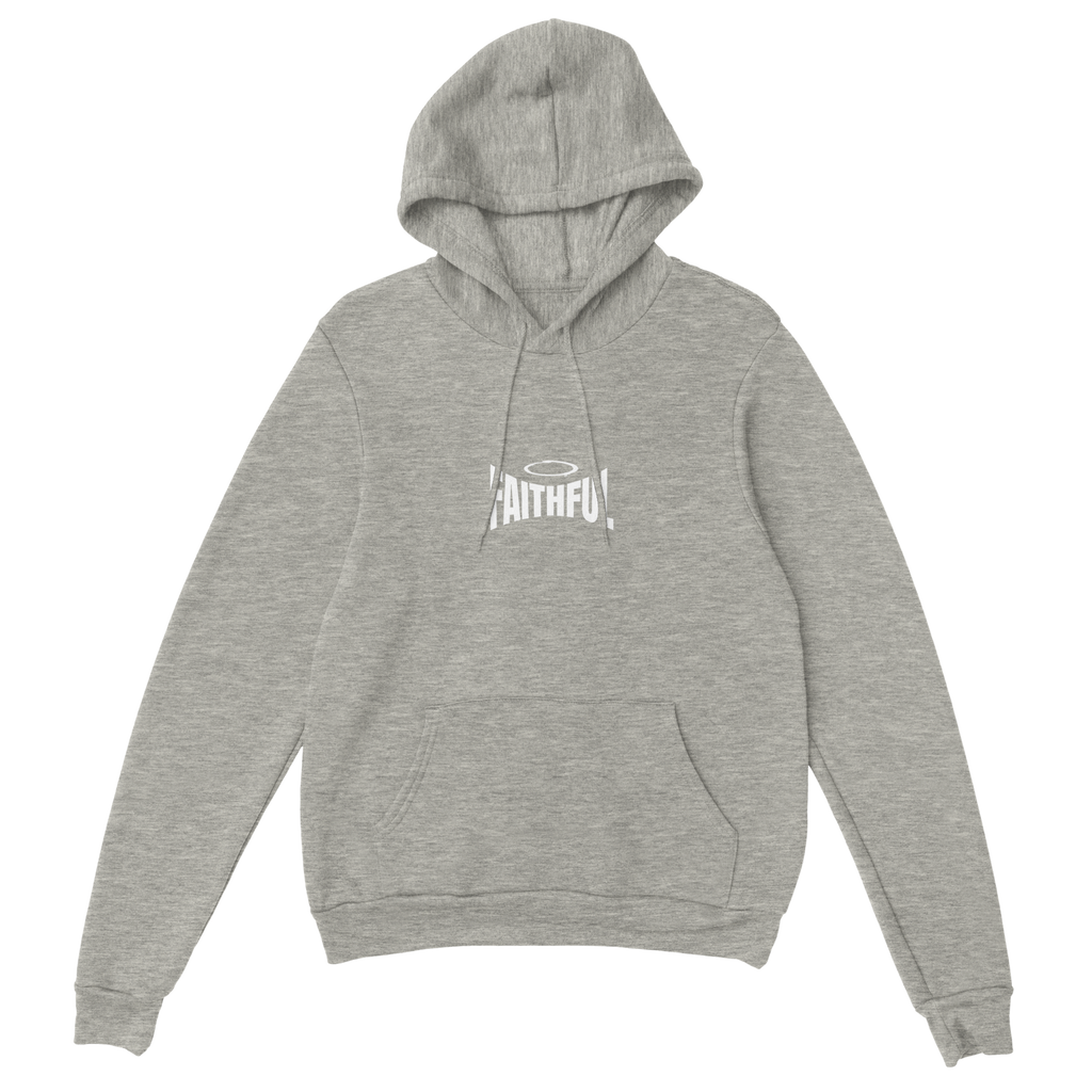 "Light in the Dark" Grey Christian Hoodie, Bible verse design by Faithful – alternate view