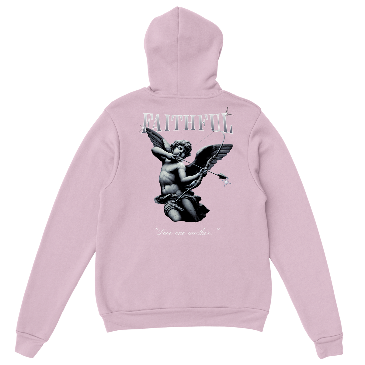 "Angel Archer" Pink Christian Hoodie, Bible verse design by Faithful