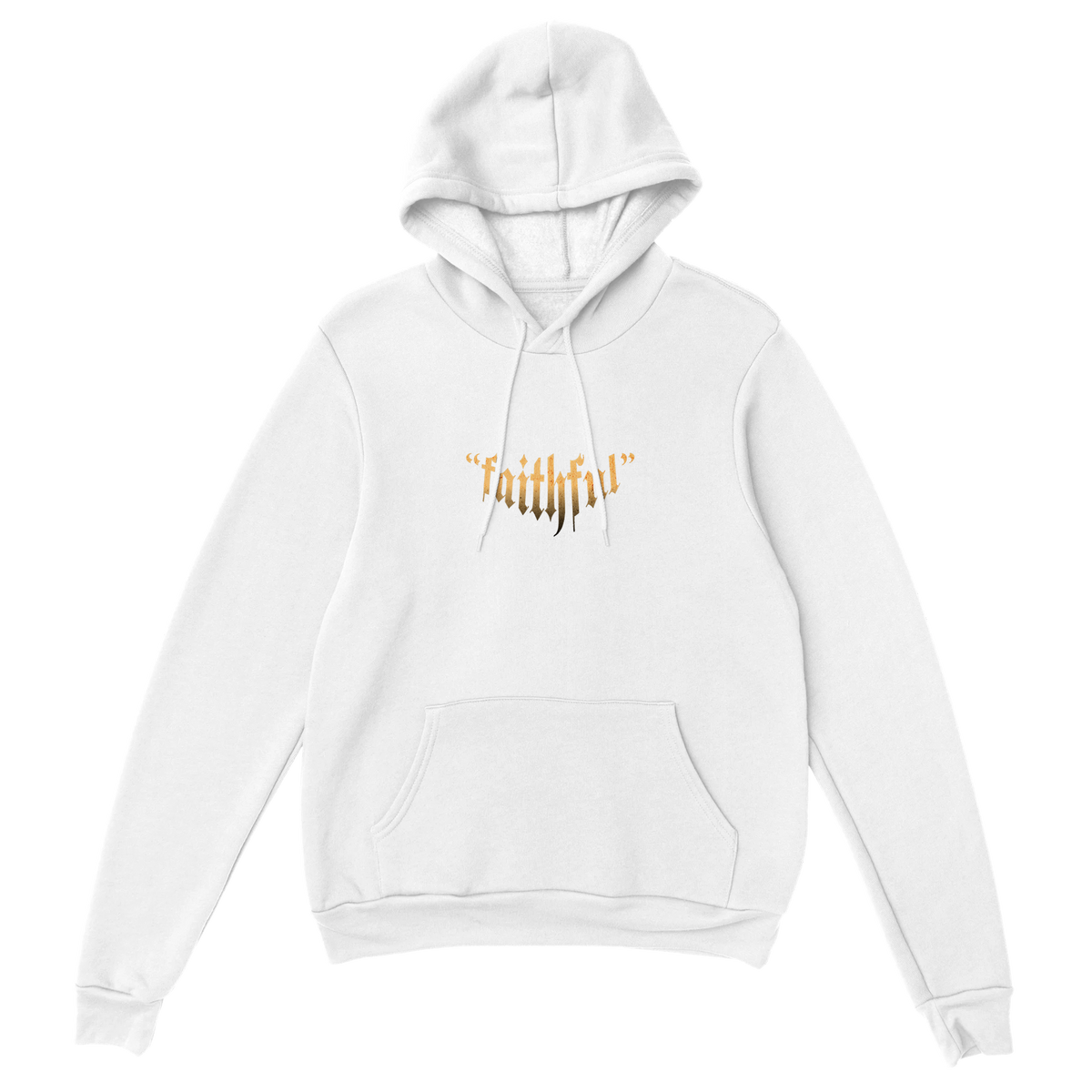 "Guardian of Faith" White Christian Hoodie, Bible verse design by Faithful – alternate view