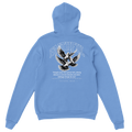 "Flight Through Adversity" Blue Christian Hoodie, Bible verse design by Faithful
