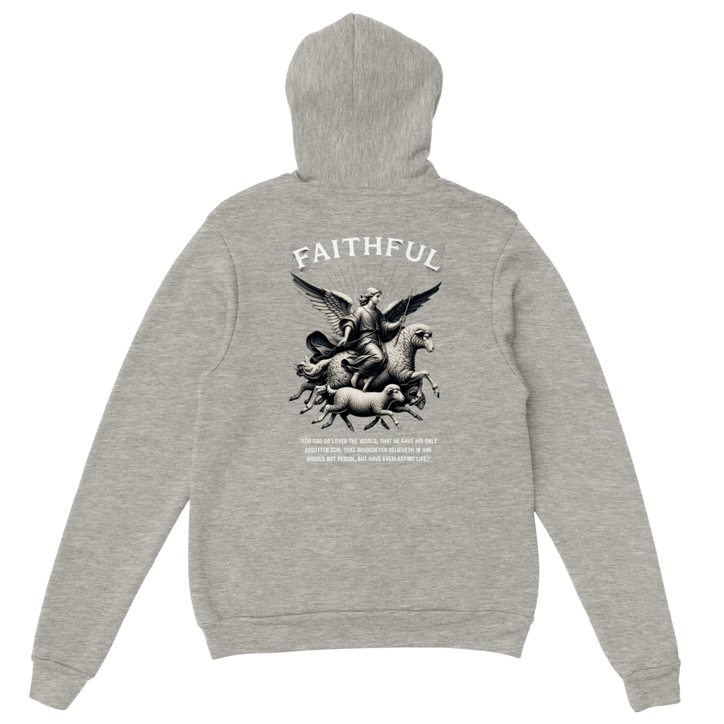 "Sacred Guidance" Grey Christian Hoodie, Bible verse design by Faithful