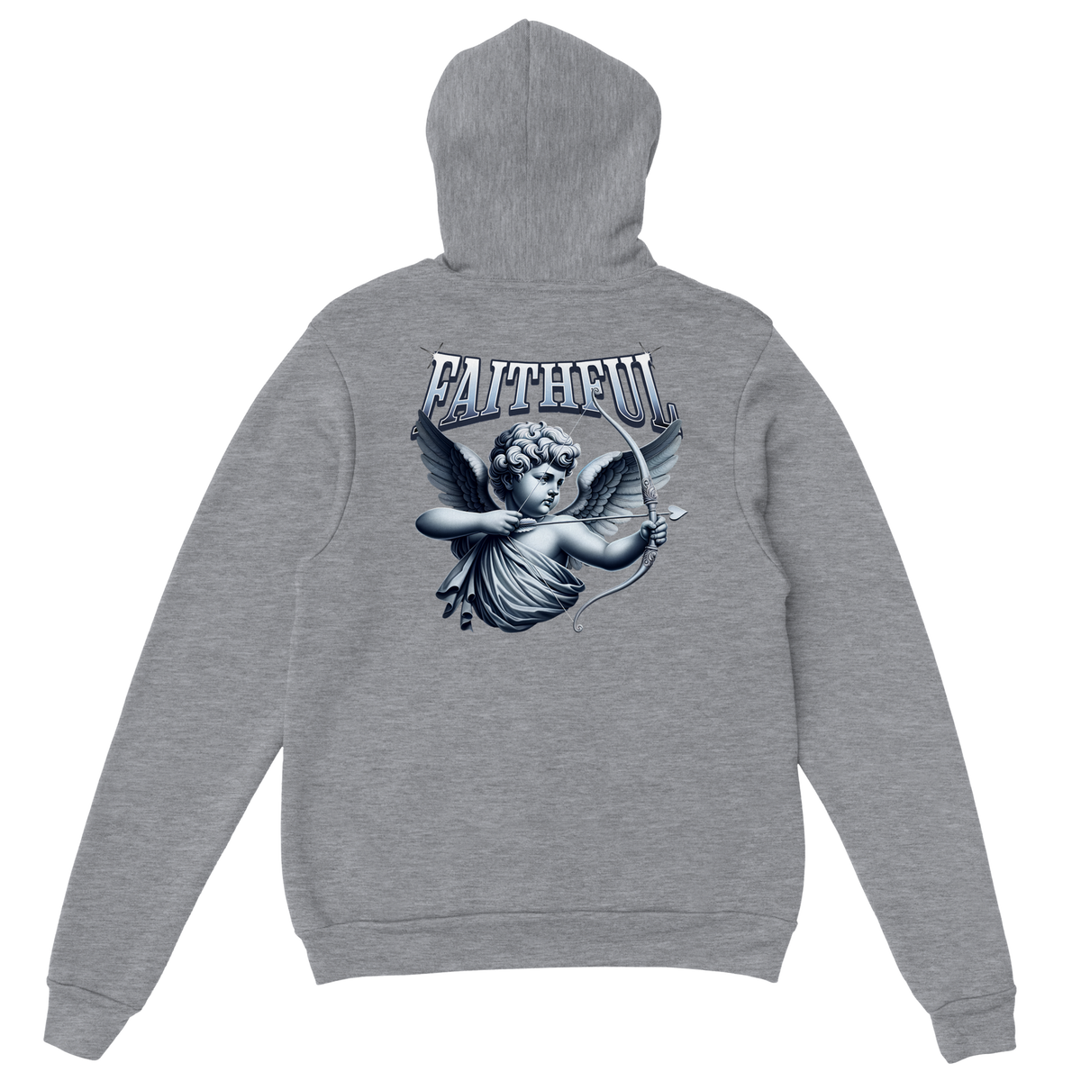 "Target: Love" Grey Christian Hoodie, Bible verse design by Faithful