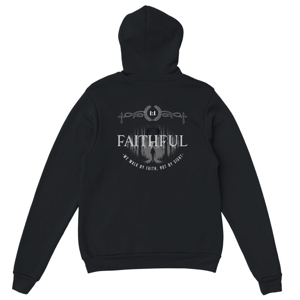 "Light in the Dark" Black Christian Hoodie, Bible verse design by Faithful