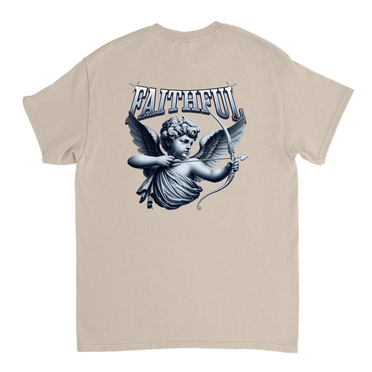 "Target: Love" Sand Christian T-Shirt, Bible verse design by Faithful