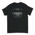 "Light in the Dark" Black Christian T-Shirt, Bible verse design by Faithful