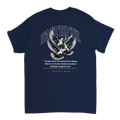 "Flight Through Adversity" Dark Blue Christian T-Shirt, Bible verse design by Faithful