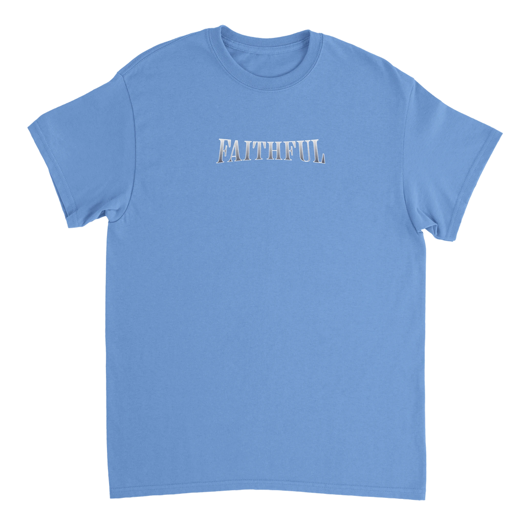 "Angel Archer" Blue Christian T-Shirt, Bible verse design by Faithful – alternate view