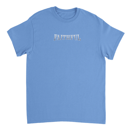"Angel Archer" Blue Christian T-Shirt, Bible verse design by Faithful – alternate view
