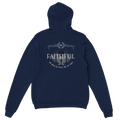 "Light in the Dark" Dark Blue Christian Hoodie, Bible verse design by Faithful