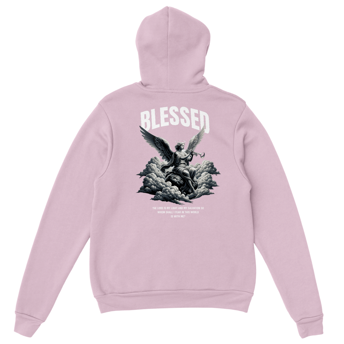 "Blessed" Pink Christian Hoodie, Bible verse design by Faithful