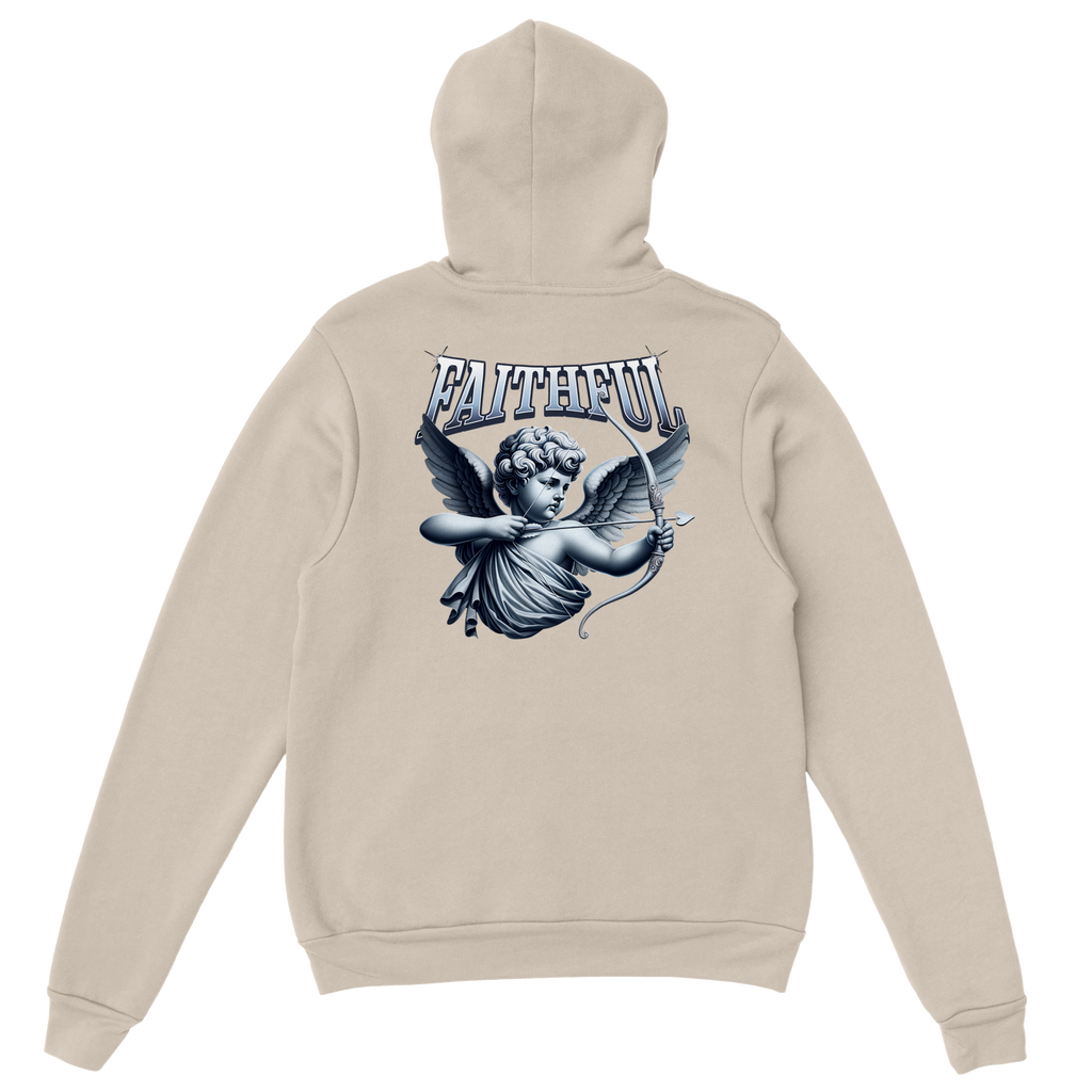 "Target: Love" Sand Christian Hoodie, Bible verse design by Faithful