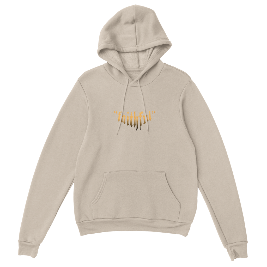 "Guardian of Faith" Sand Christian Hoodie, Bible verse design by Faithful – alternate view