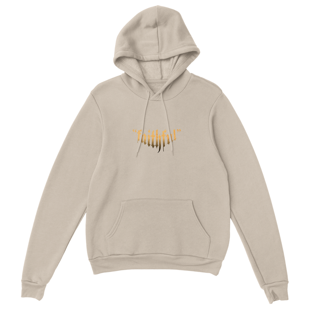 "Guardian of Faith" Sand Christian Hoodie, Bible verse design by Faithful – alternate view