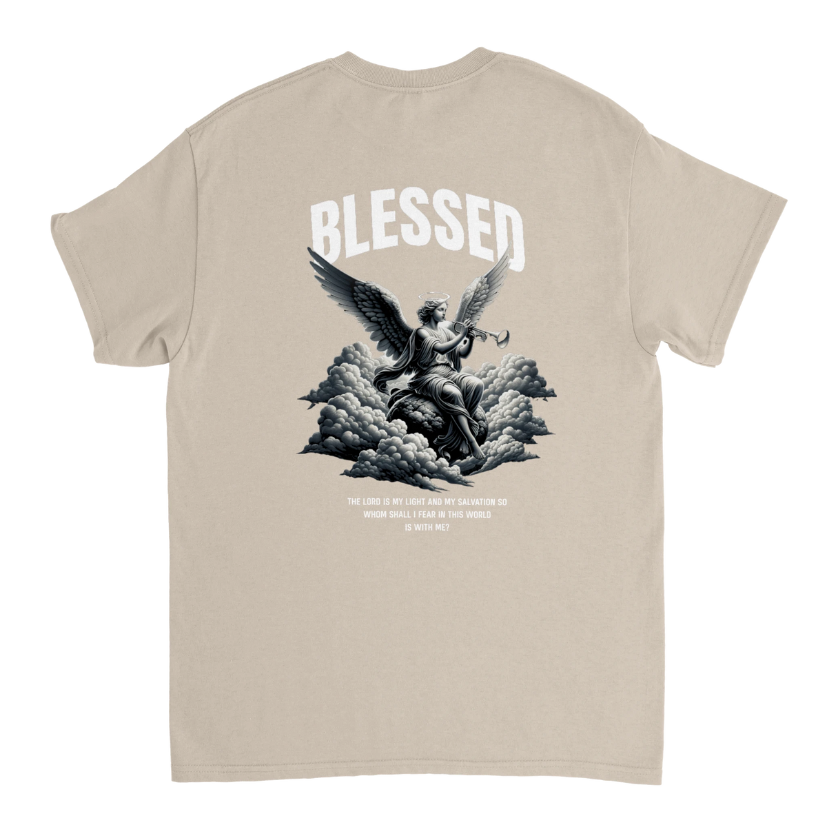 "Blessed" Sand Christian T-Shirt, Bible verse design by Faithful