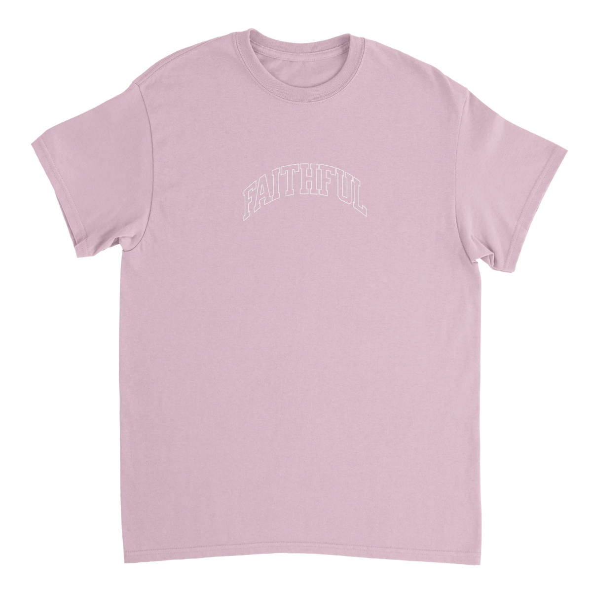 "Flight Through Adversity" Pink Christian T-Shirt, Bible verse design by Faithful – alternate view