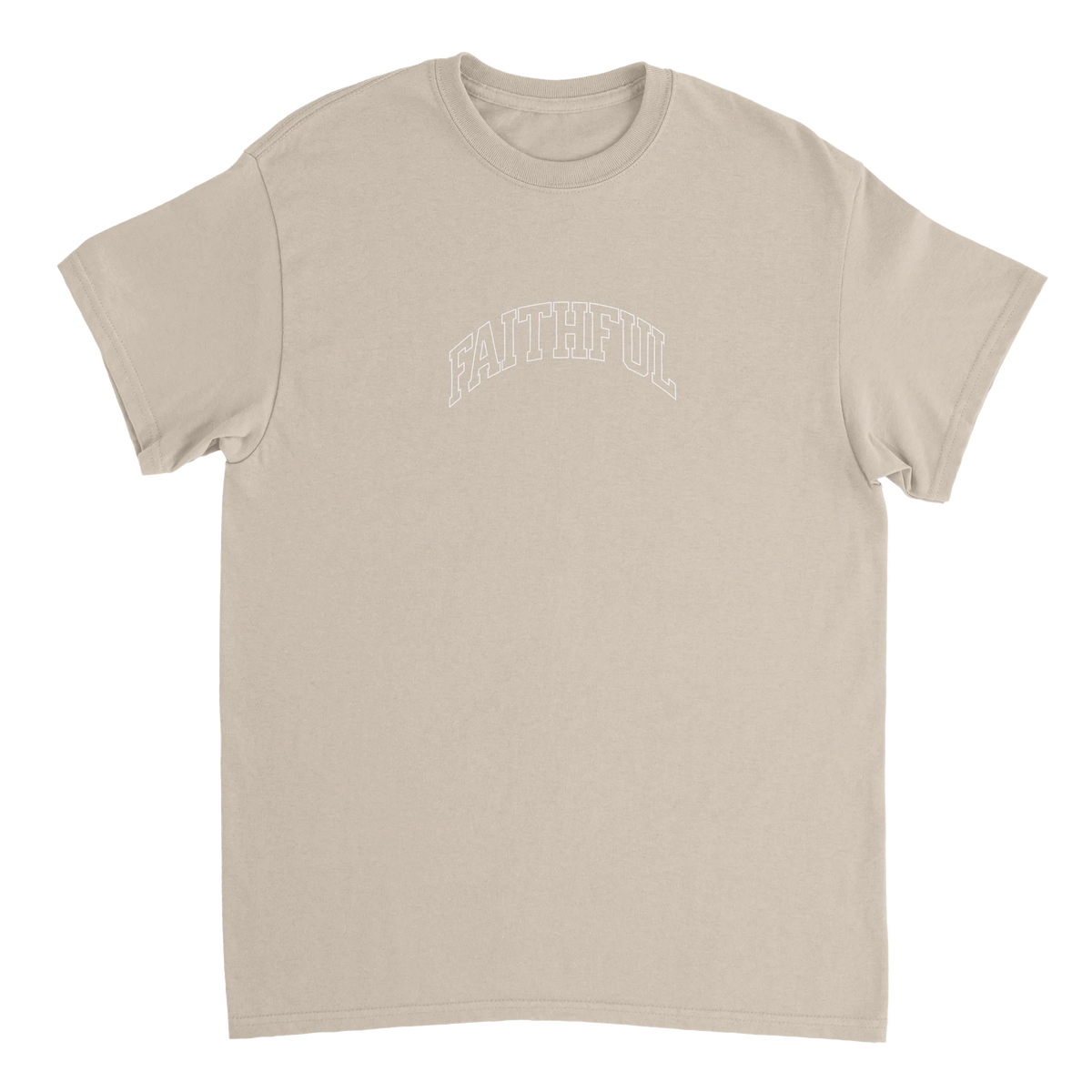 "Flight Through Adversity" Sand Christian T-Shirt, Bible verse design by Faithful – alternate view