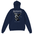 "Angel Archer" Dark Blue Christian Hoodie, Bible verse design by Faithful
