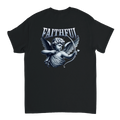 "Target: Love" Black Christian T-Shirt, Bible verse design by Faithful