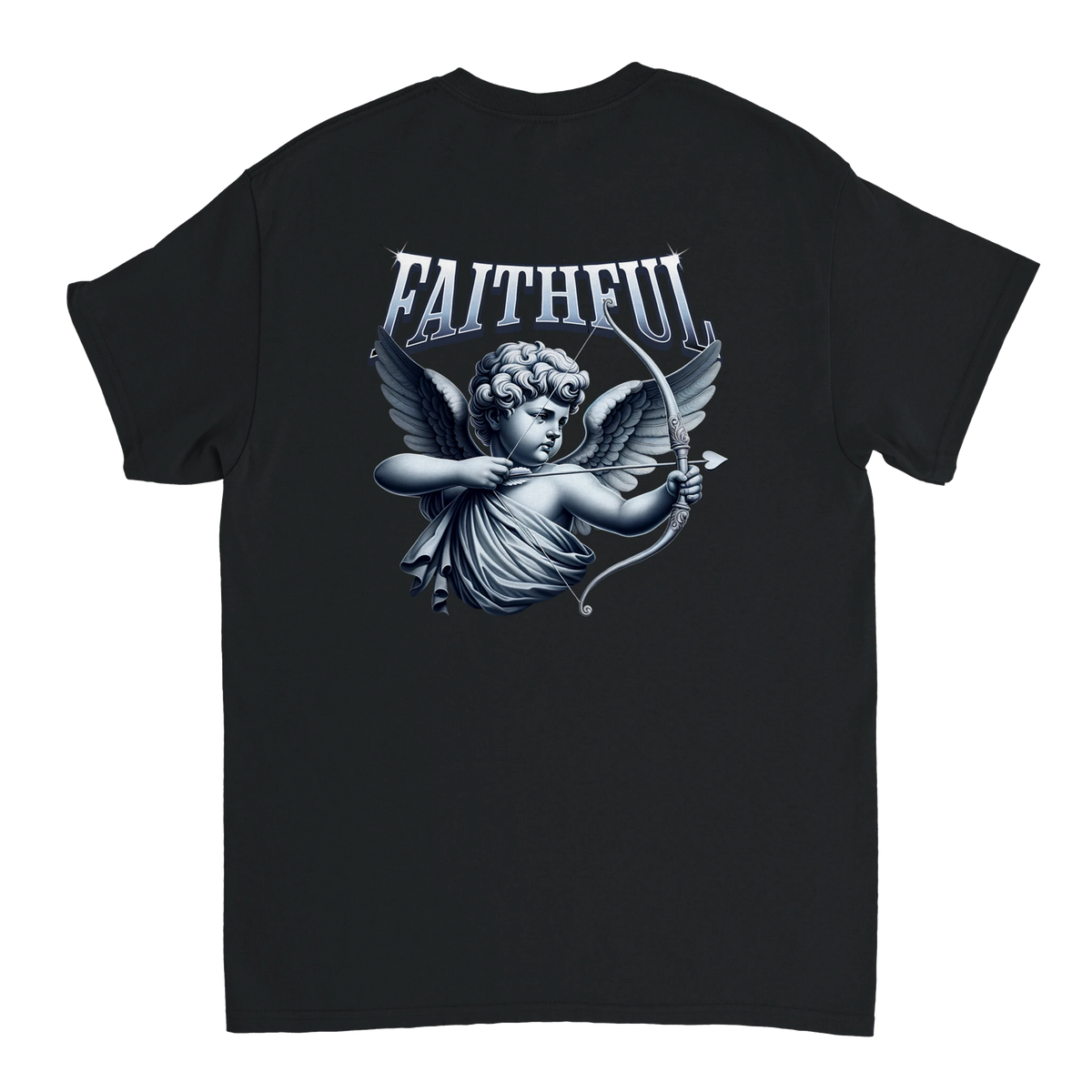"Target: Love" Black Christian T-Shirt, Bible verse design by Faithful