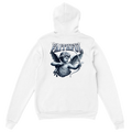 "Target: Love" White Christian Hoodie, Bible verse design by Faithful