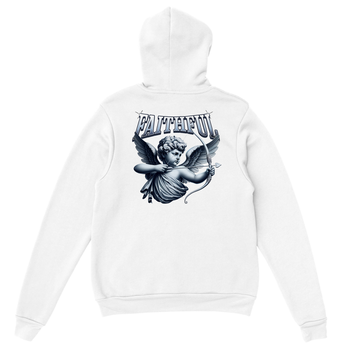 "Target: Love" White Christian Hoodie, Bible verse design by Faithful