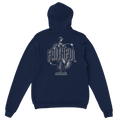 "Monument to Faithfulness" Dark Blue Christian Hoodie, Bible verse design by Faithful
