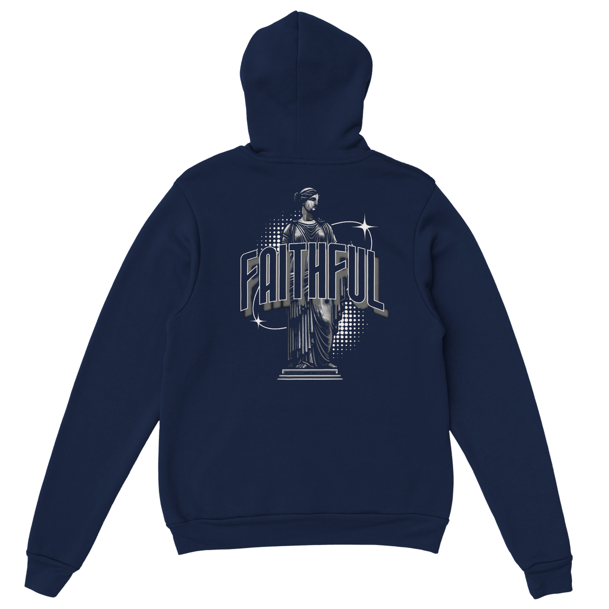 "Monument to Faithfulness" Dark Blue Christian Hoodie, Bible verse design by Faithful