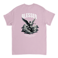"Blessed" Pink Christian T-Shirt, Bible verse design by Faithful