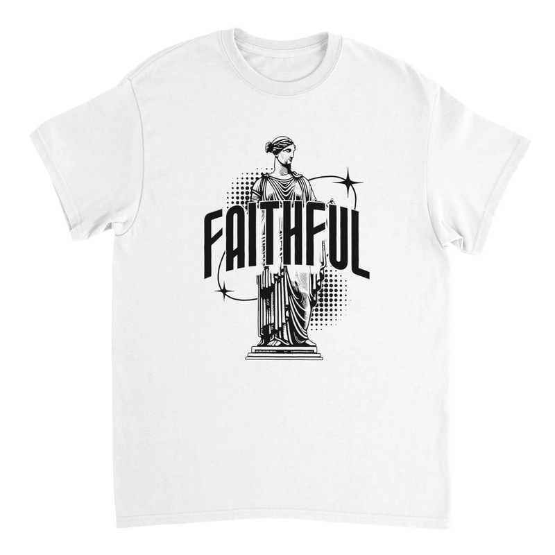 "Monument to Faithfulness" Christian T-Shirt, Bible verse design by Faithful