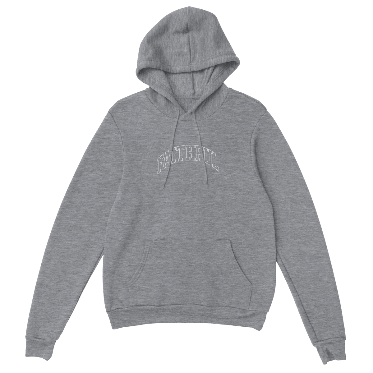 "Flight Through Adversity" Grey Christian Hoodie, Bible verse design by Faithful – alternate view