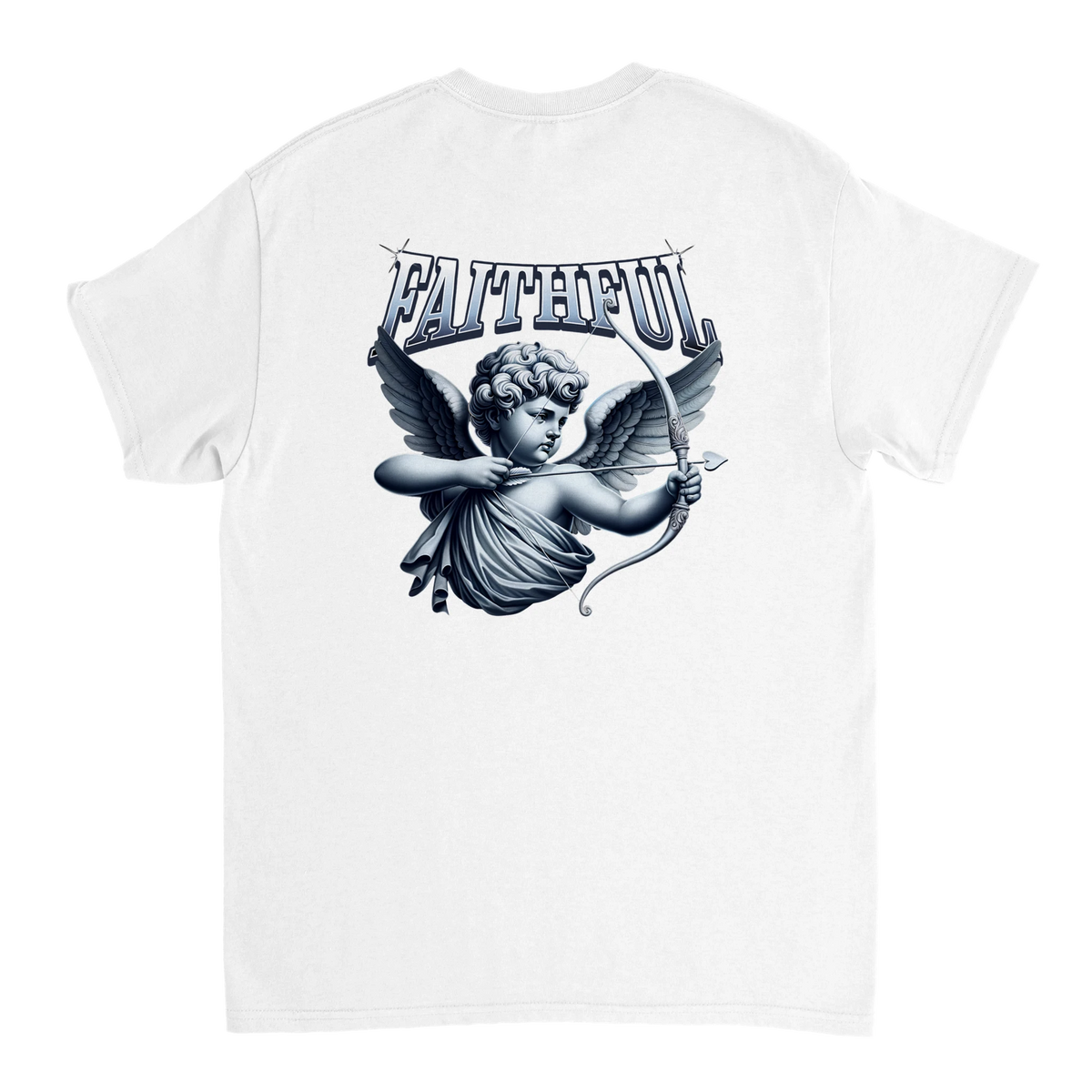 "Target: Love" White Christian T-Shirt, Bible verse design by Faithful