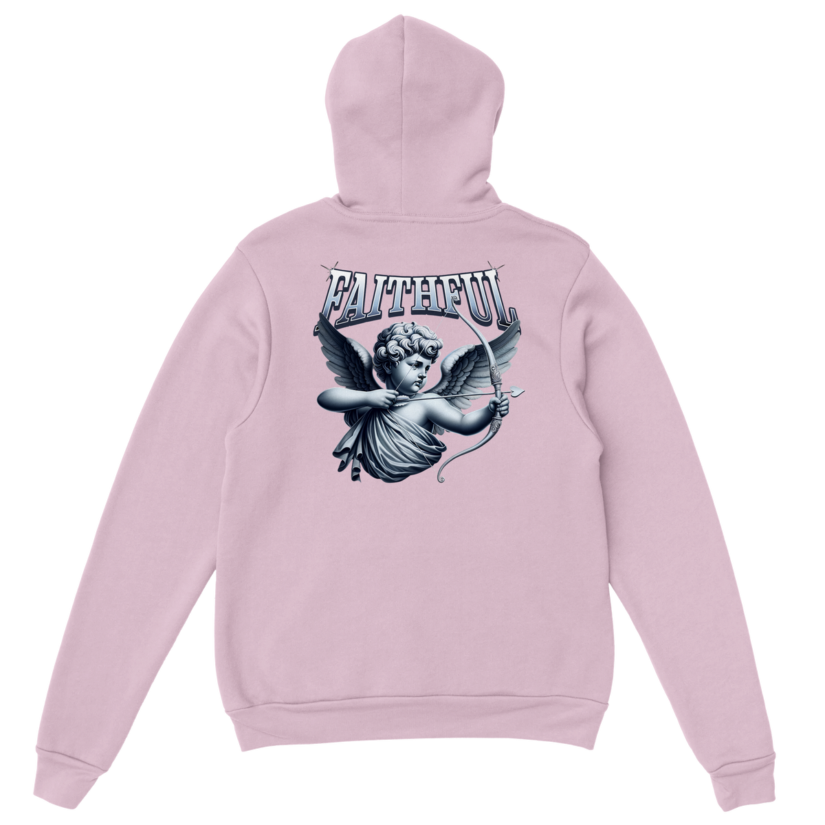 "Target: Love" Pink Christian Hoodie, Bible verse design by Faithful