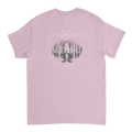"Light in the Dark" Pink Christian T-Shirt, Bible verse design by Faithful