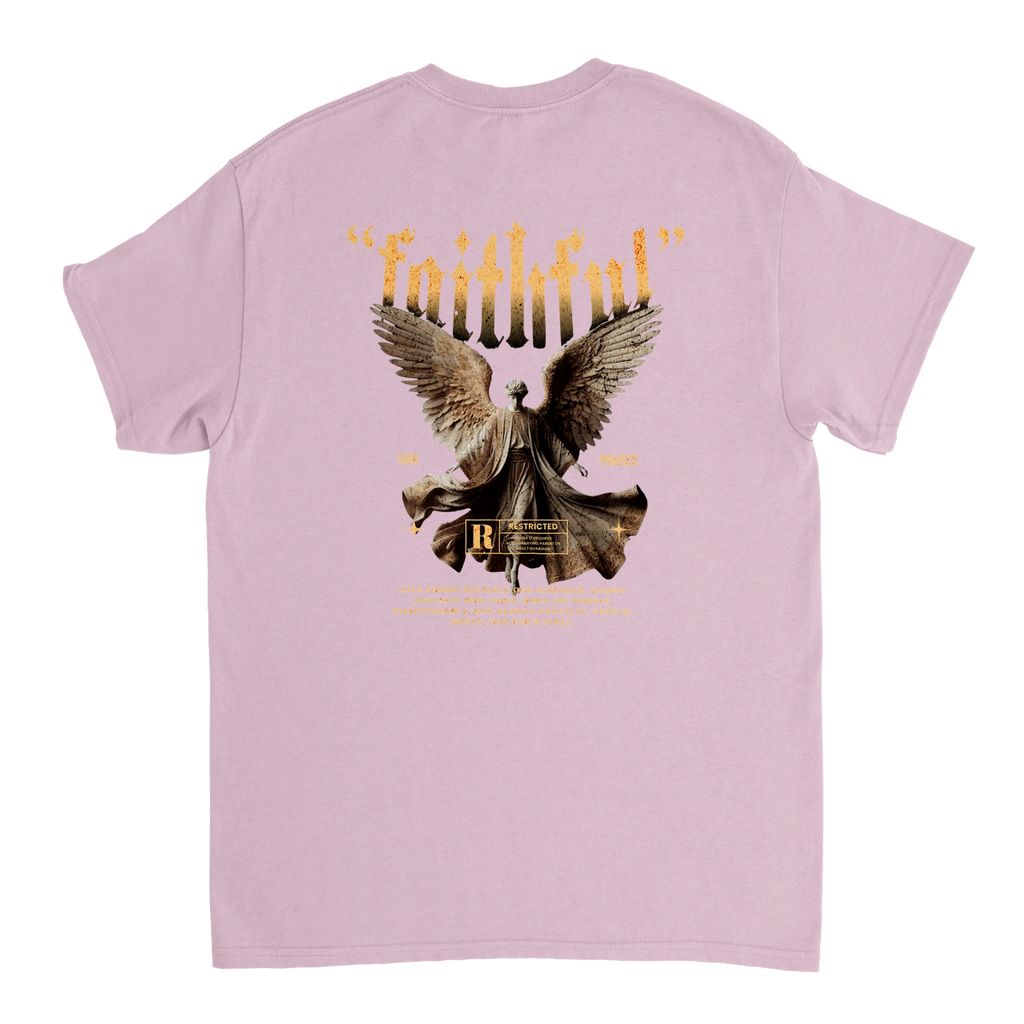 "Guardian of Faith" Pink Christian T-Shirt, Bible verse design by Faithful