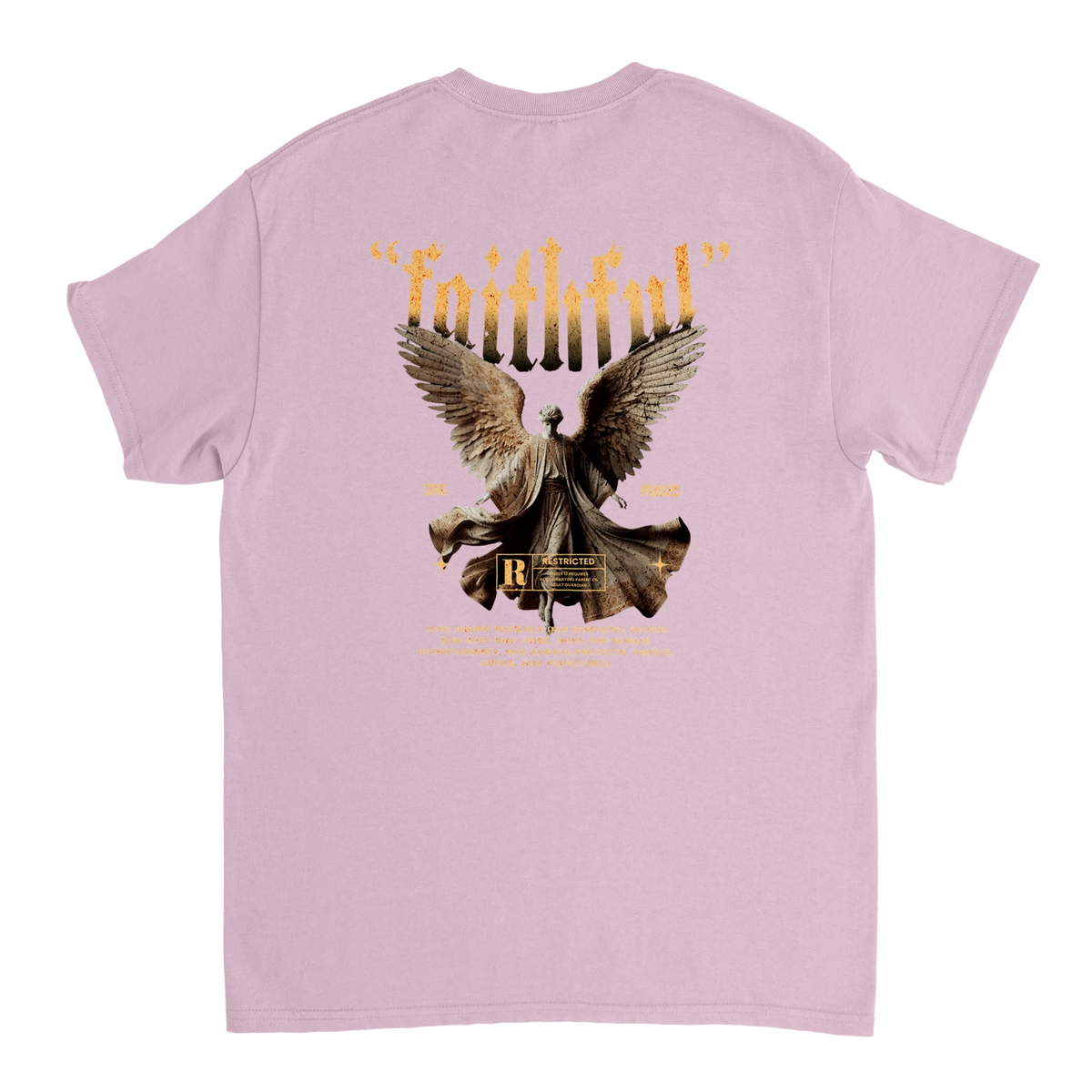 "Guardian of Faith" Pink Christian T-Shirt, Bible verse design by Faithful