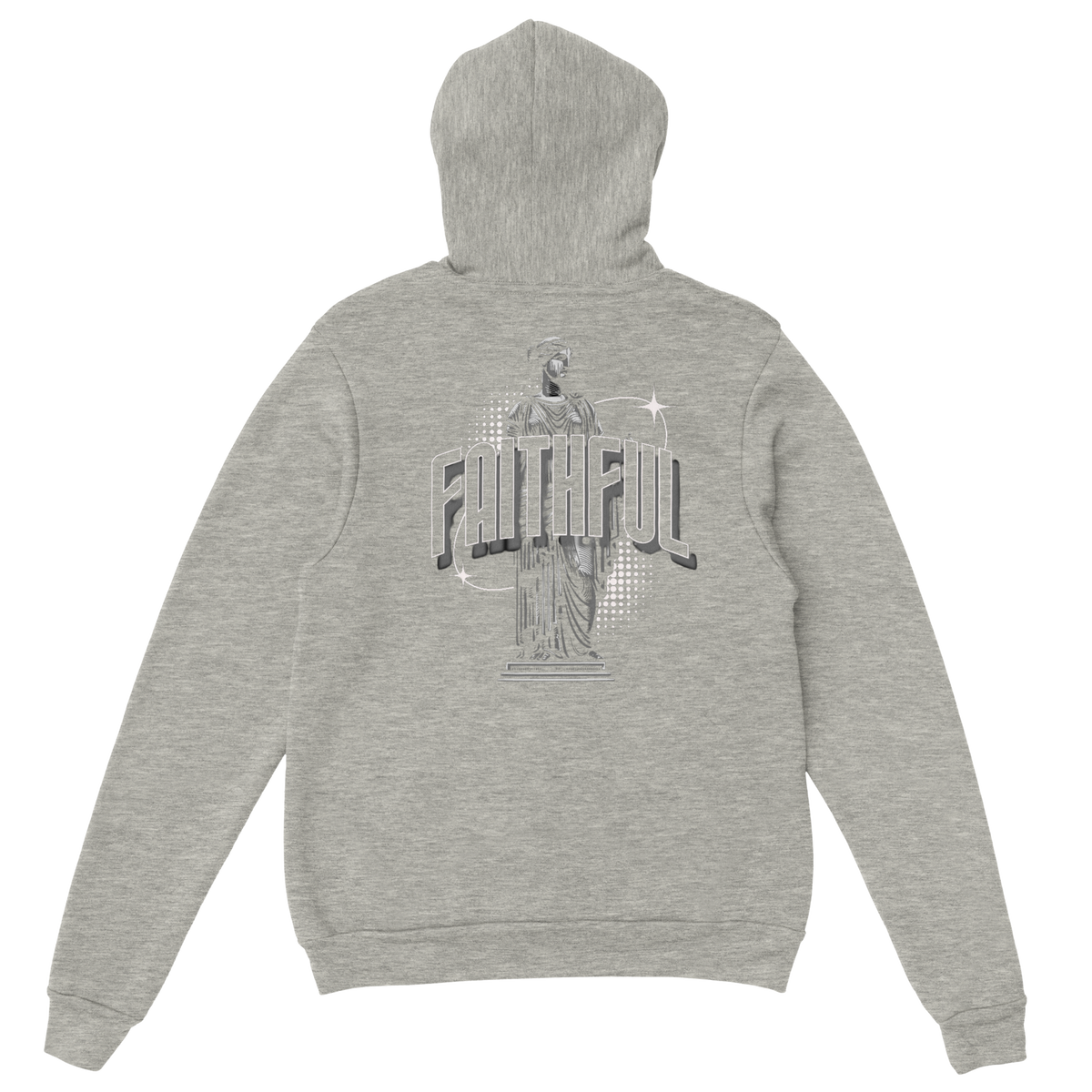 "Monument to Faithfulness" Grey Christian Hoodie, Bible verse design by Faithful