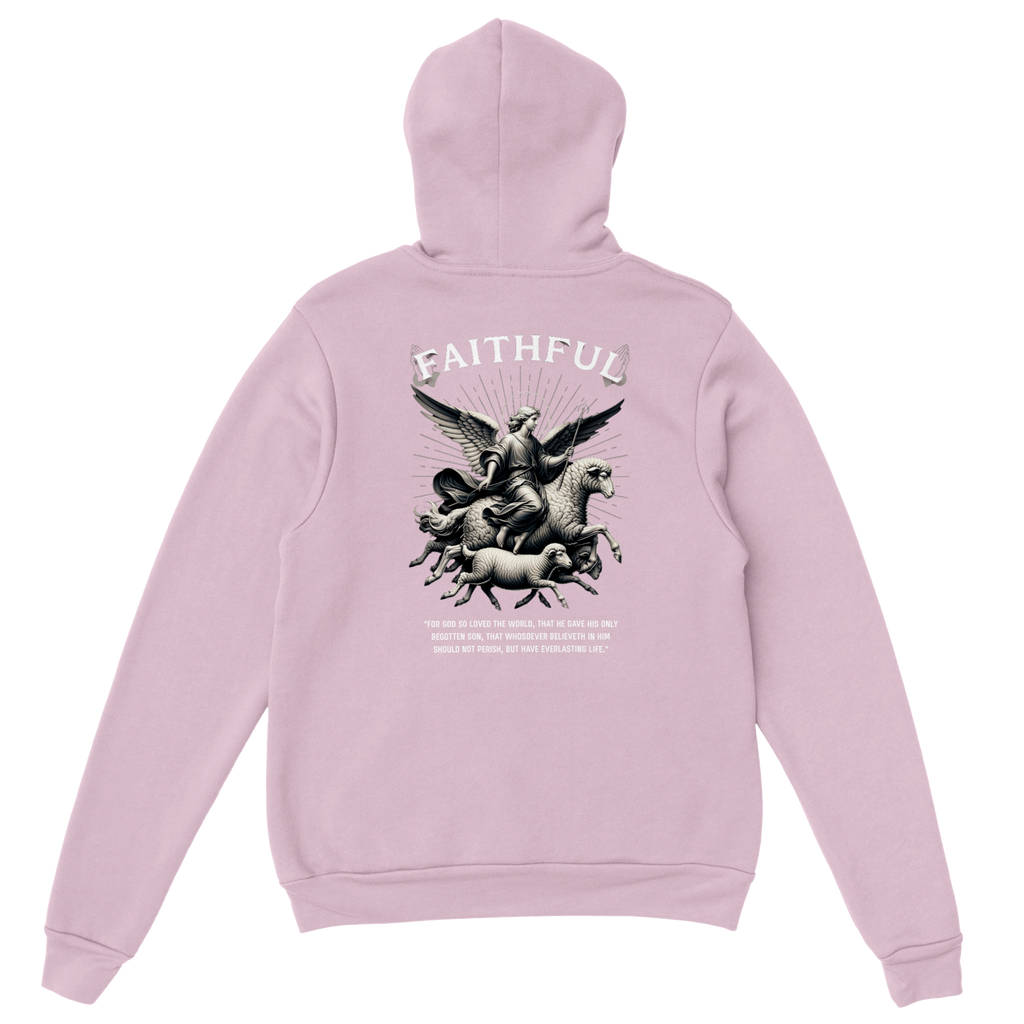 "Sacred Guidance" Pink Christian Hoodie, Bible verse design by Faithful