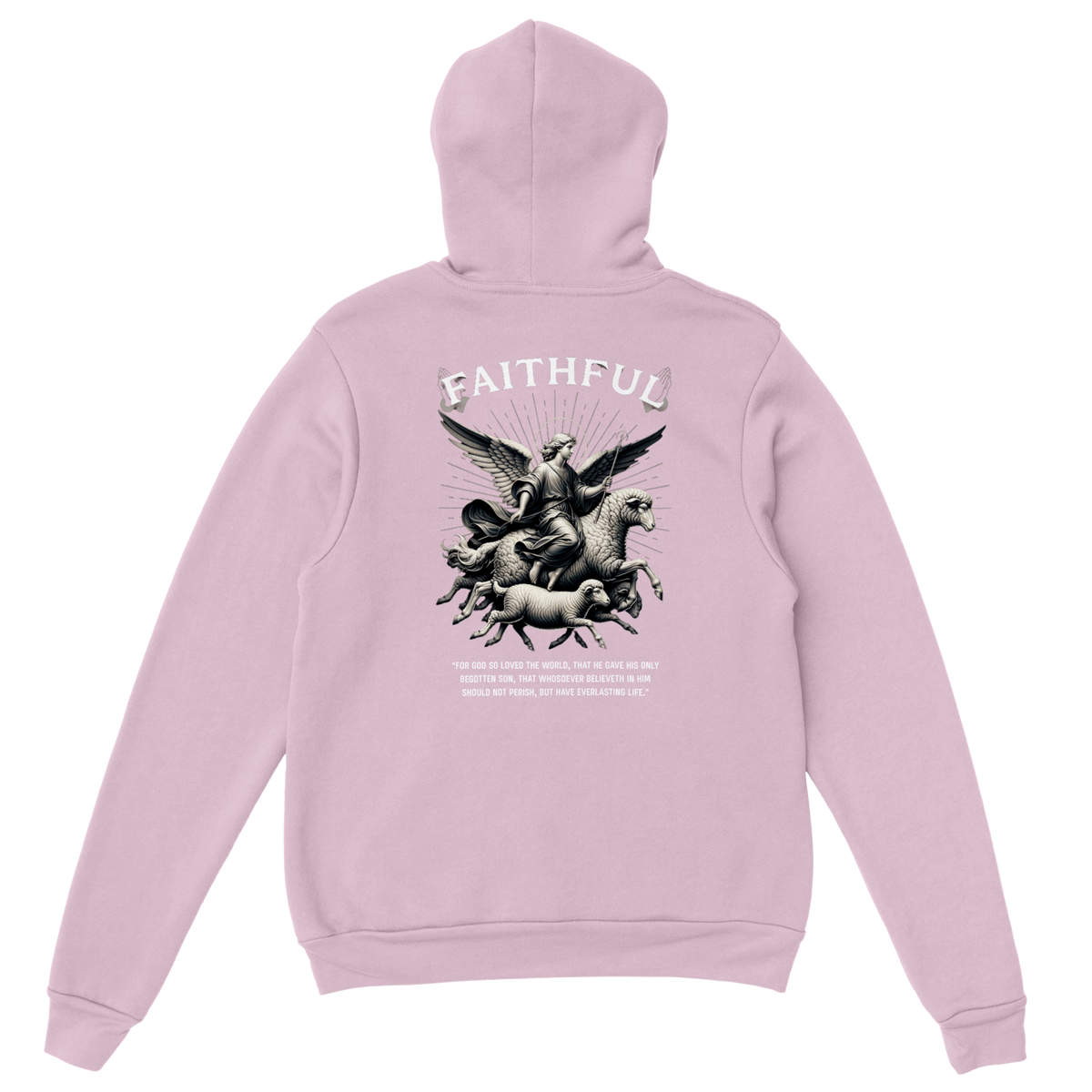 "Sacred Guidance" Pink Christian Hoodie, Bible verse design by Faithful