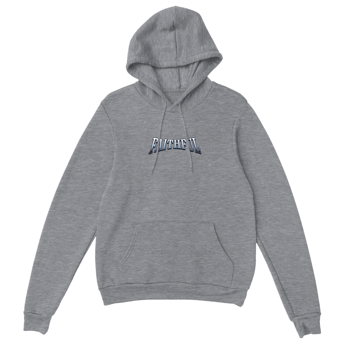"Target: Love" Grey Christian Hoodie, Bible verse design by Faithful – alternate view