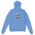 "Light in the Dark" Blue Christian Hoodie, Bible verse design by Faithful