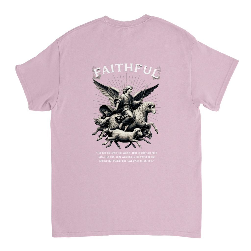 "Sacred Guidance" Pink Christian T-Shirt, Bible verse design by Faithful
