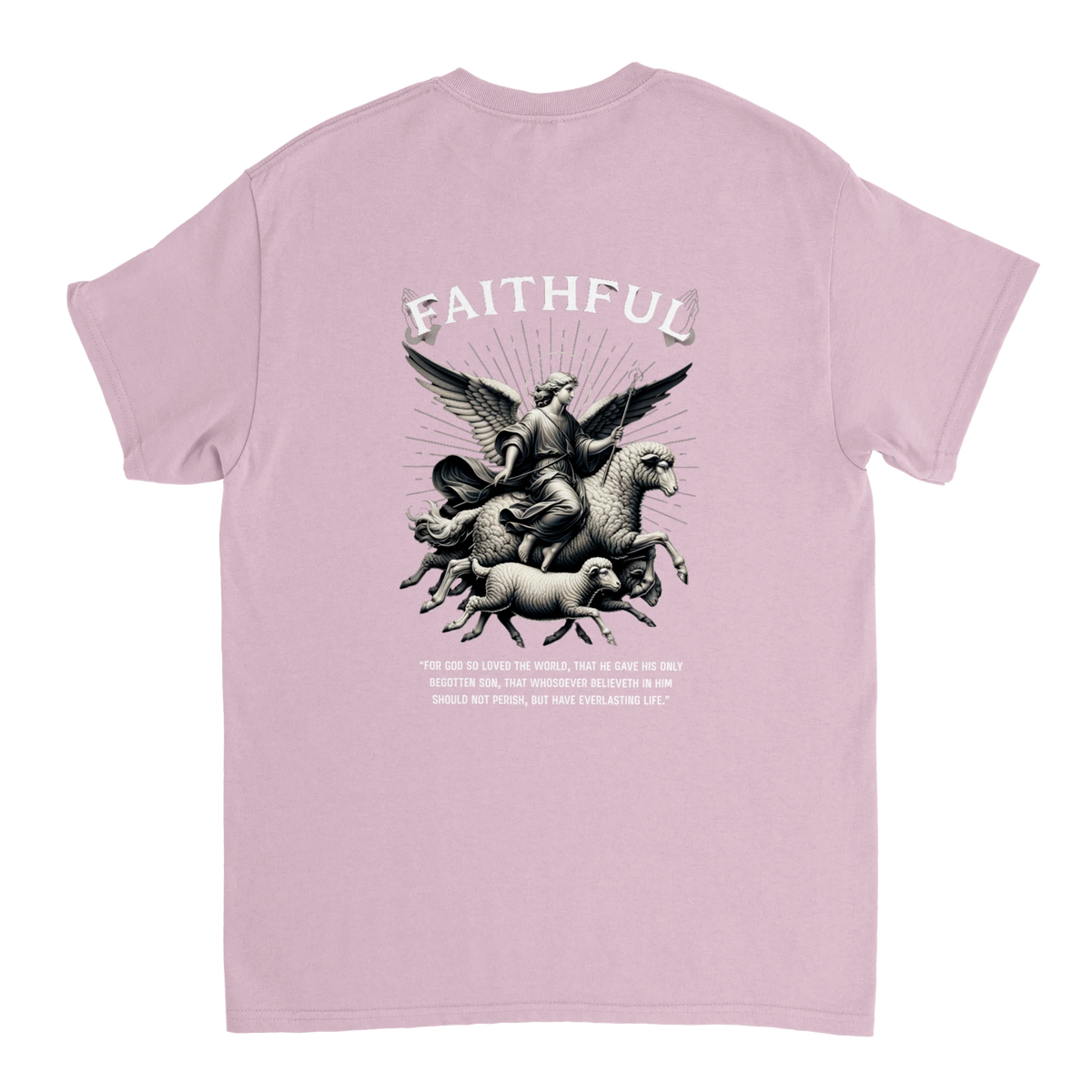 "Sacred Guidance" Pink Christian T-Shirt, Bible verse design by Faithful