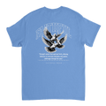 "Flight Through Adversity" Blue Christian T-Shirt, Bible verse design by Faithful